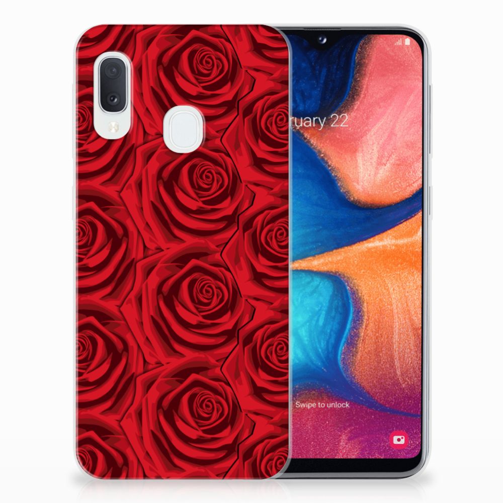 Samsung Galaxy A20e TPU Case Red Roses