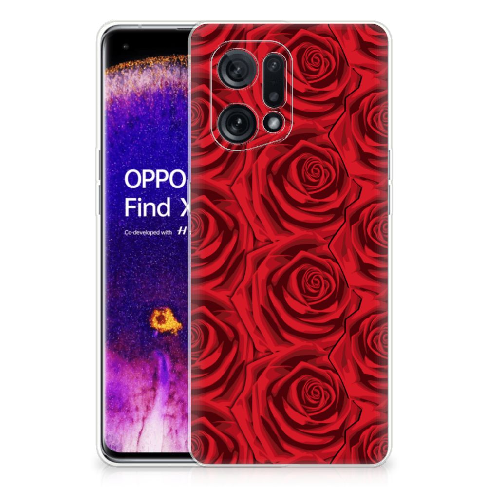 OPPO Find X5 TPU Case Red Roses