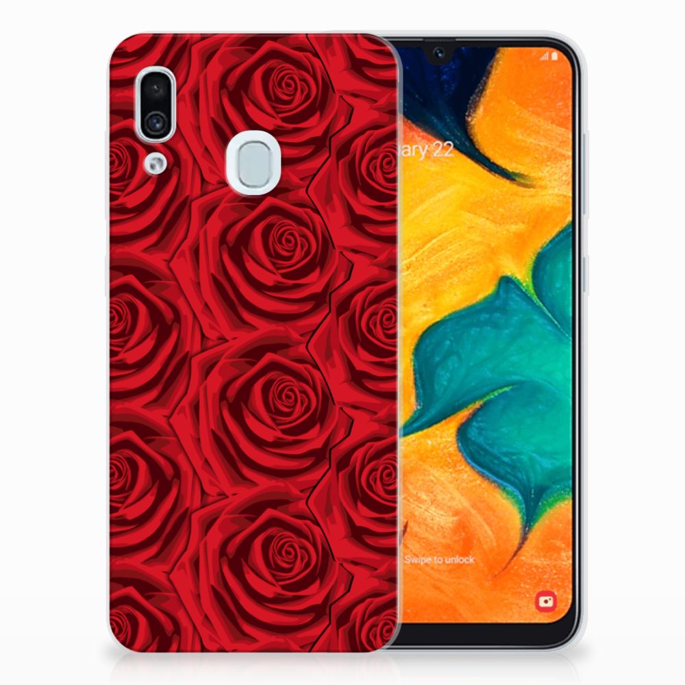 Samsung Galaxy A30 TPU Case Red Roses