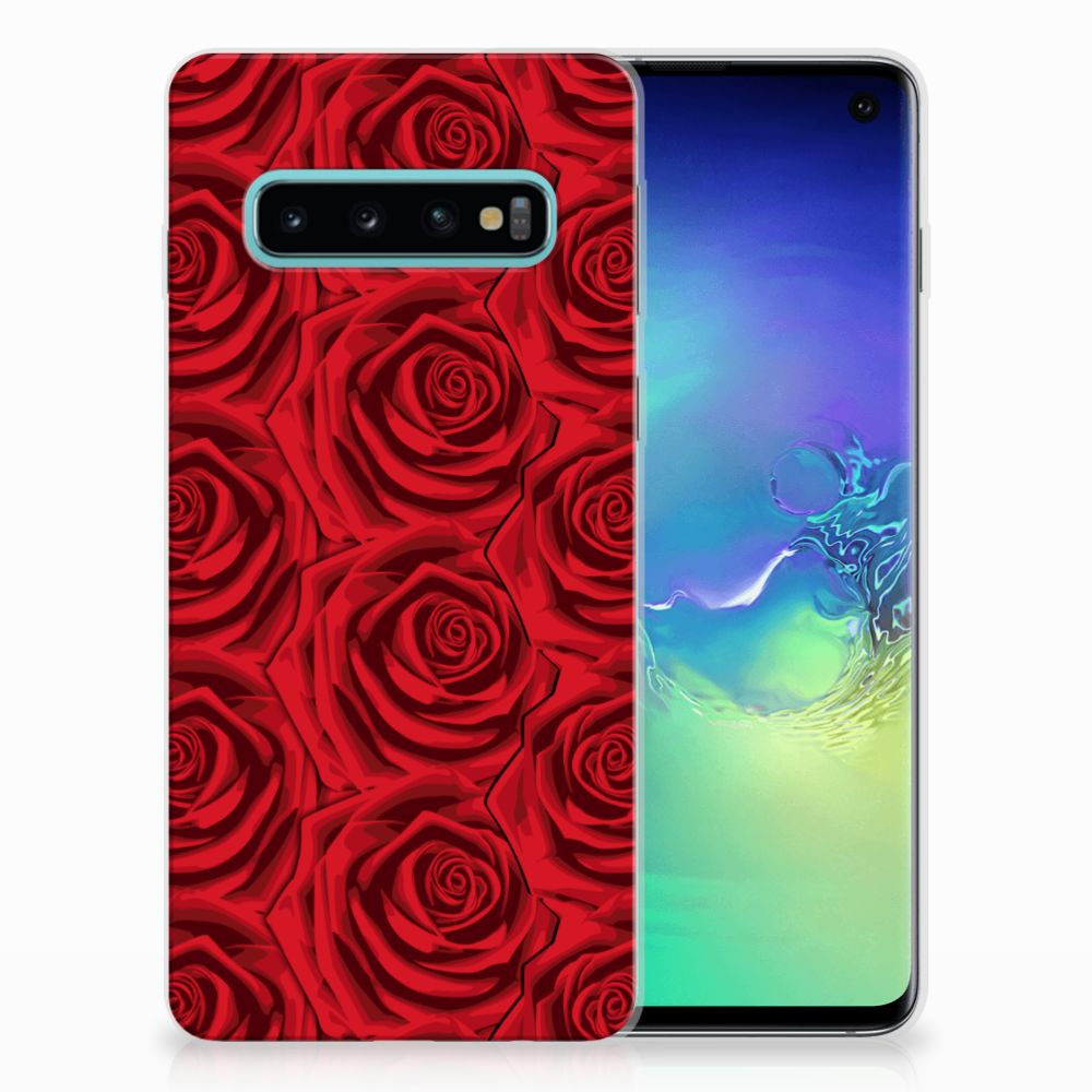 Samsung Galaxy S10 TPU Case Red Roses
