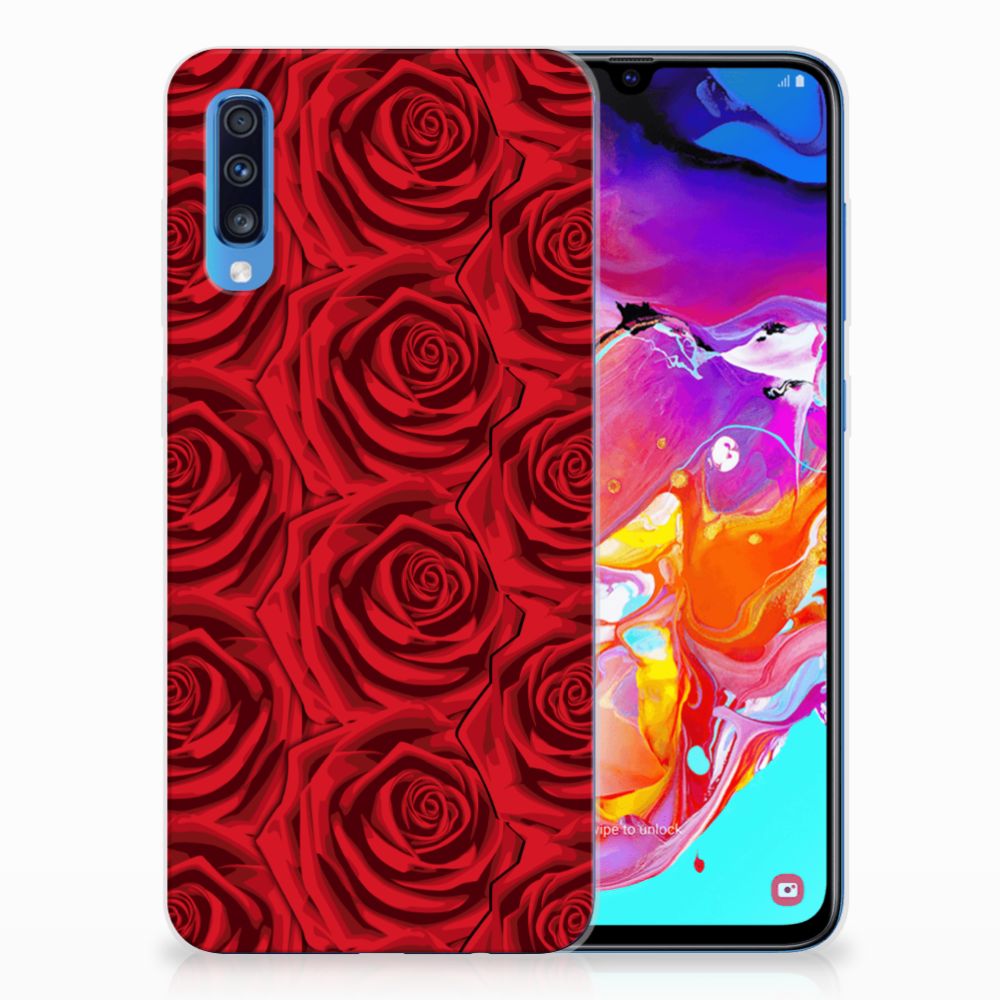Samsung Galaxy A70 TPU Case Red Roses