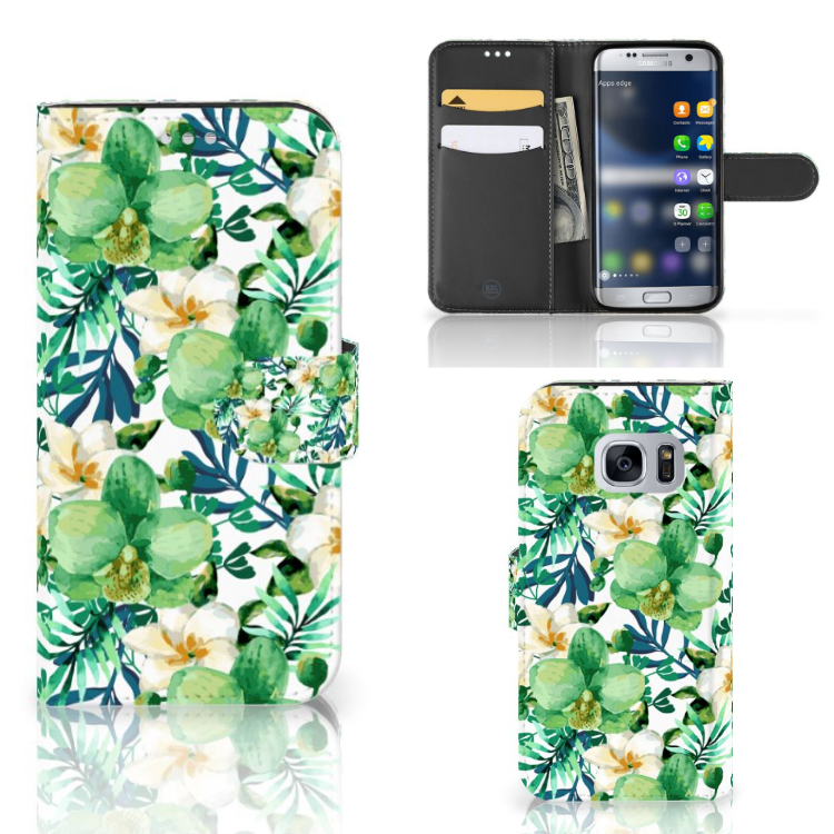Samsung Galaxy S7 Hoesje Orchidee Groen