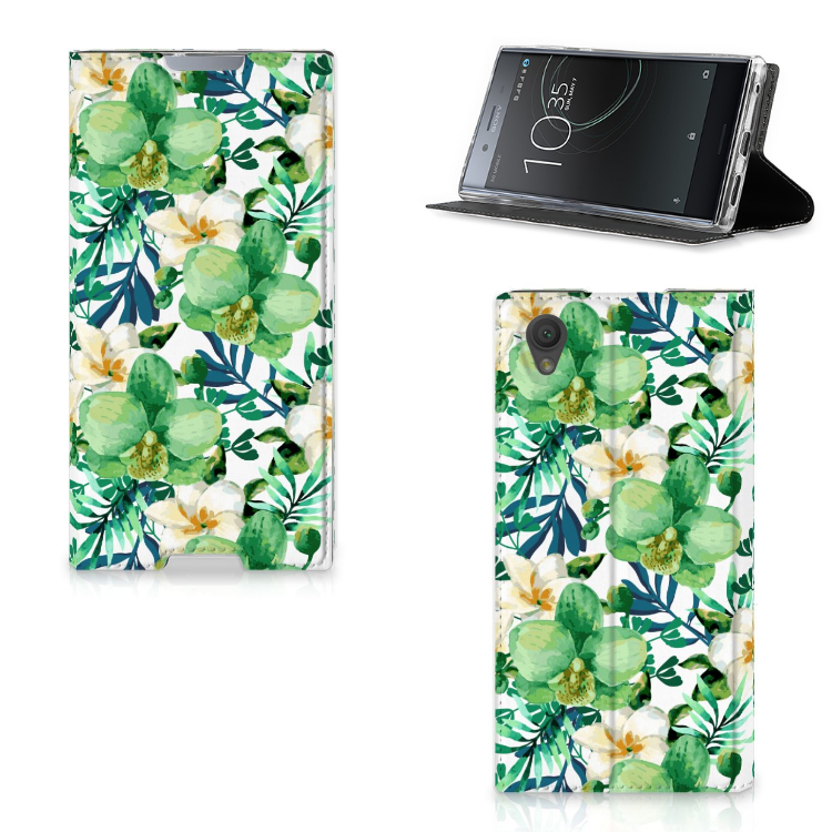 Sony Xperia L1 Uniek Standcase Hoesje Orchidee Groen