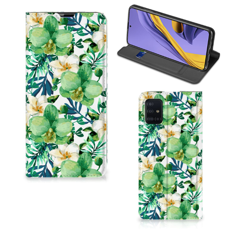 Samsung Galaxy A51 Smart Cover Orchidee Groen