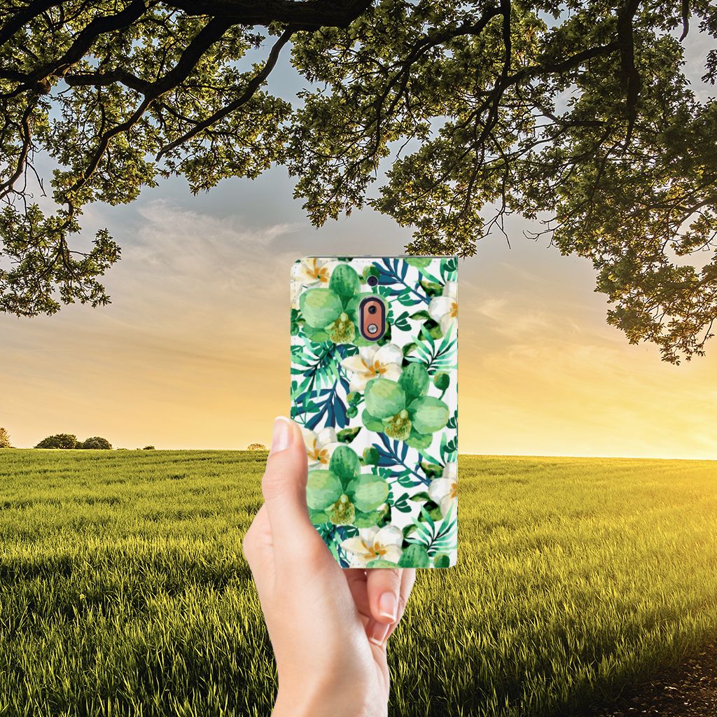 Nokia 2.1 2018 Smart Cover Orchidee Groen