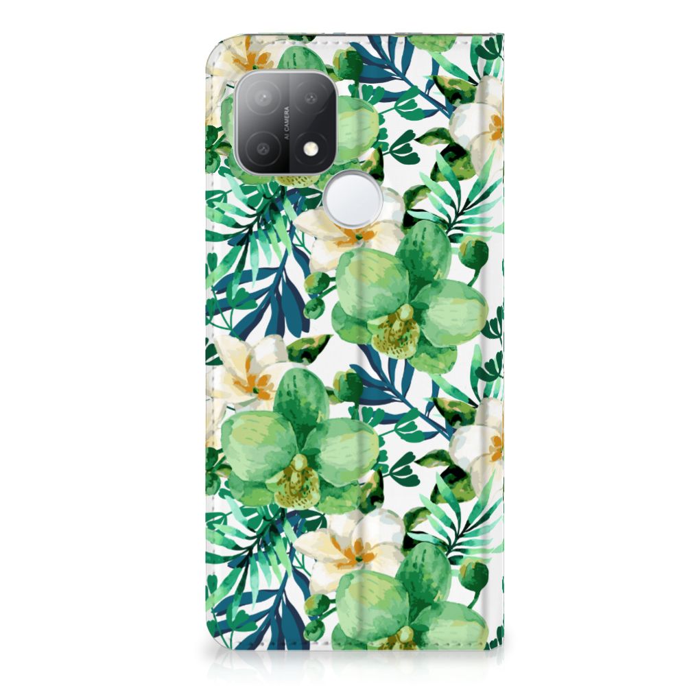 OPPO A15 Smart Cover Orchidee Groen