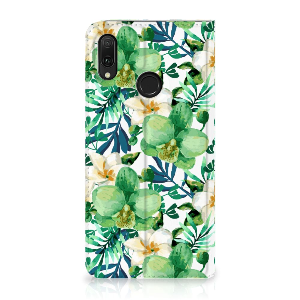 Huawei Y7 hoesje Y7 Pro (2019) Smart Cover Orchidee Groen