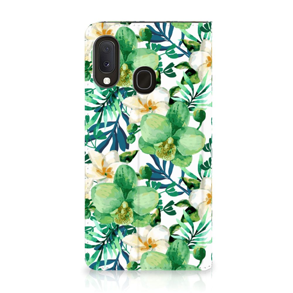 Samsung Galaxy A20e Smart Cover Orchidee Groen