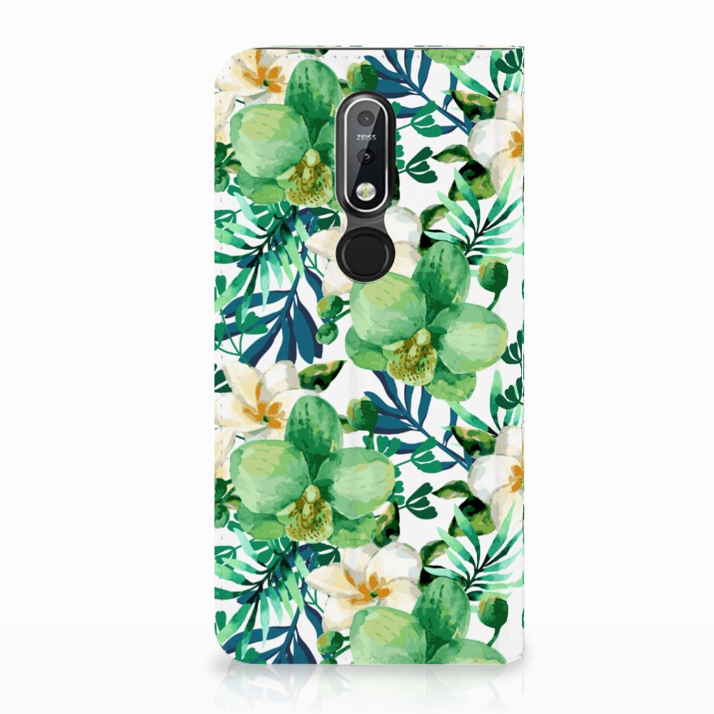 Nokia 7.1 (2018) Smart Cover Orchidee Groen