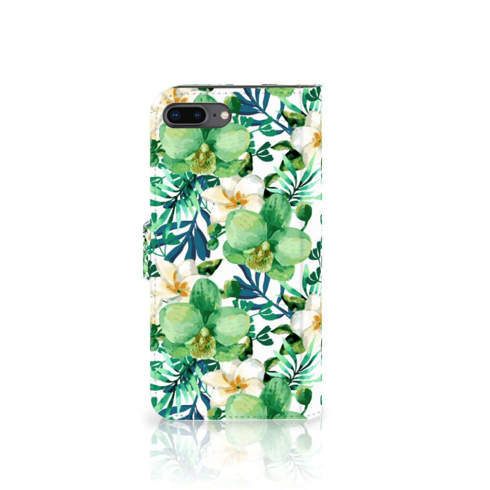 Apple iPhone 7 Plus | 8 Plus Hoesje Orchidee Groen
