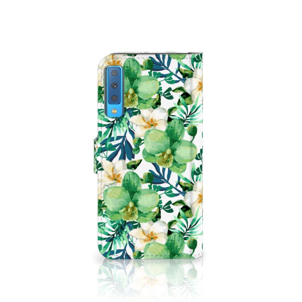 Samsung Galaxy A7 (2018) Hoesje Orchidee Groen