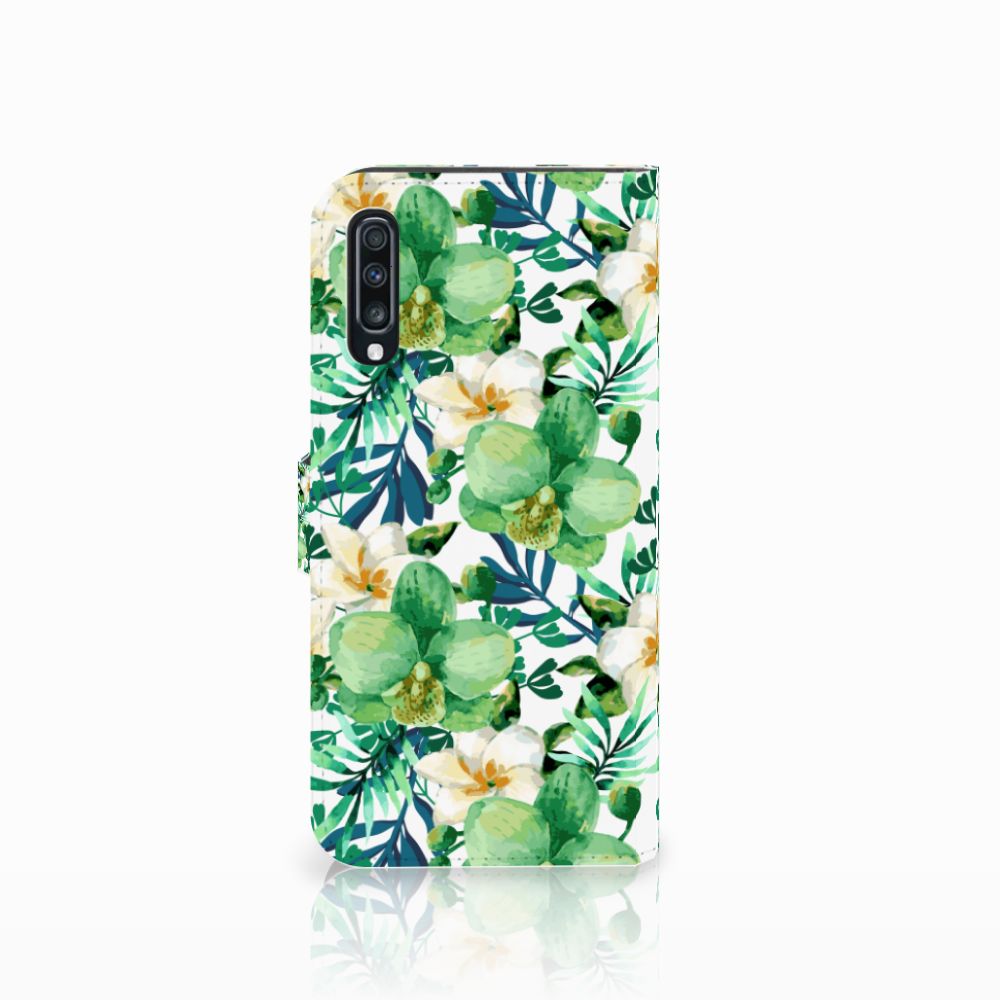 Samsung Galaxy A70 Hoesje Orchidee Groen