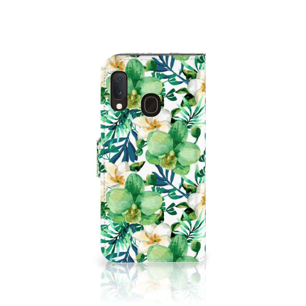 Samsung Galaxy A20e Hoesje Orchidee Groen