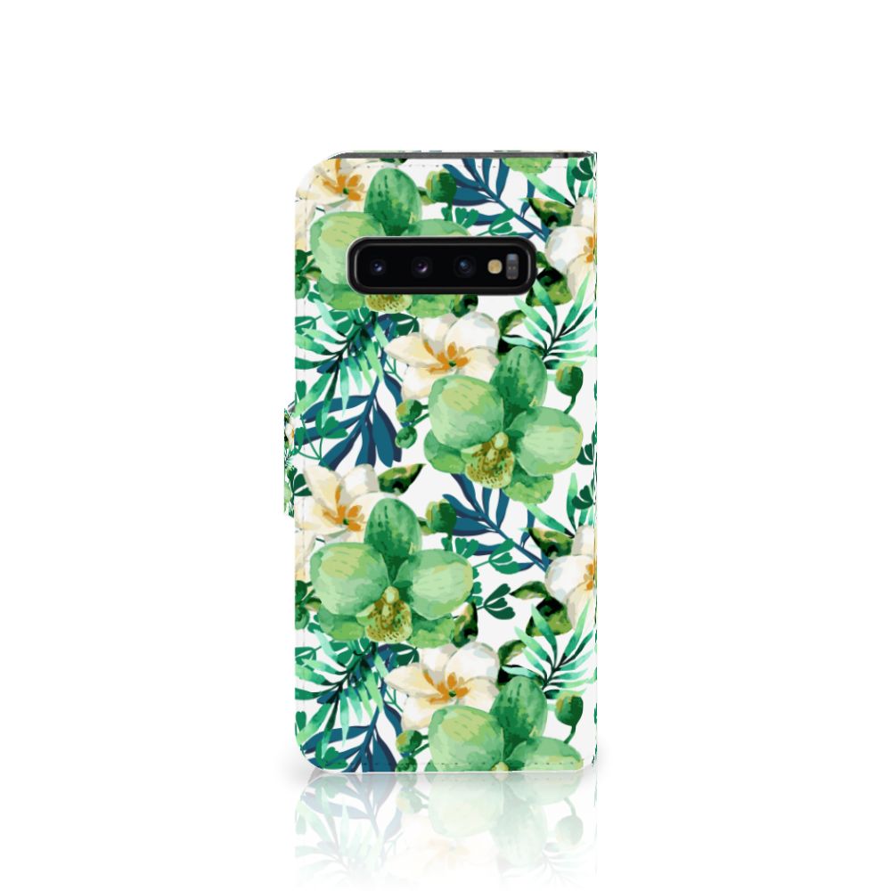 Samsung Galaxy S10 Hoesje Orchidee Groen