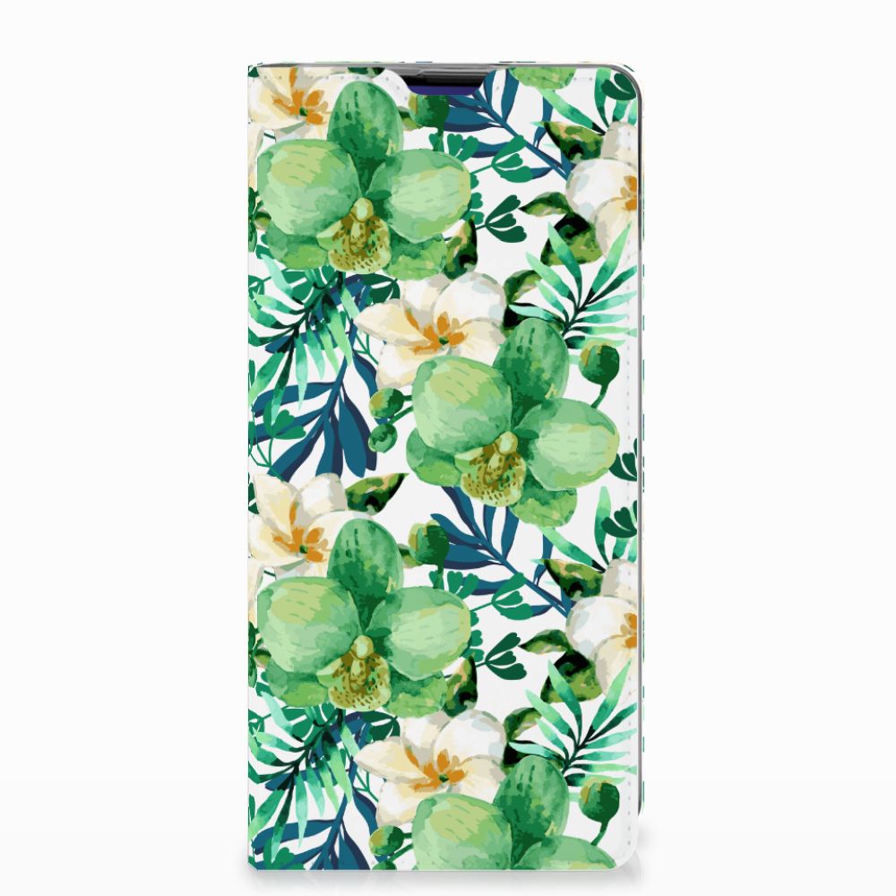 Samsung Galaxy S10 Plus Uniek Standcase Hoesje Orchidee Groen