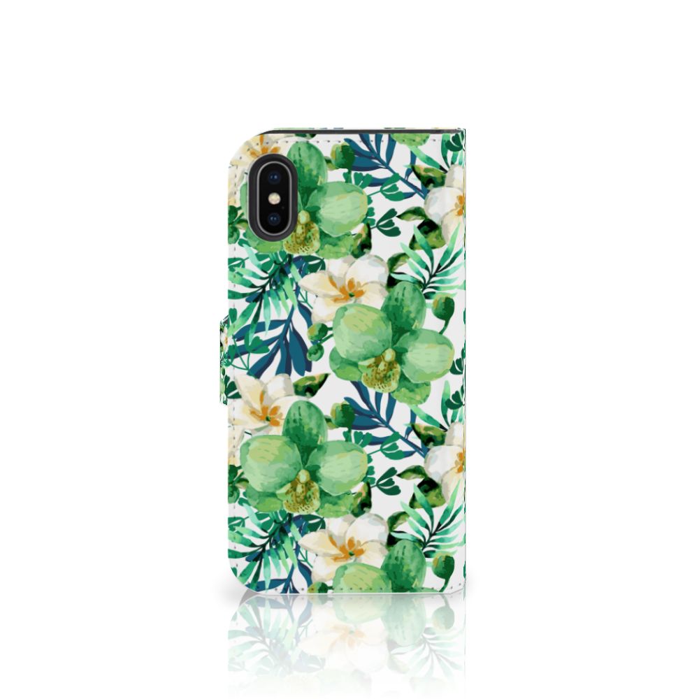 Apple iPhone X | Xs Hoesje Orchidee Groen