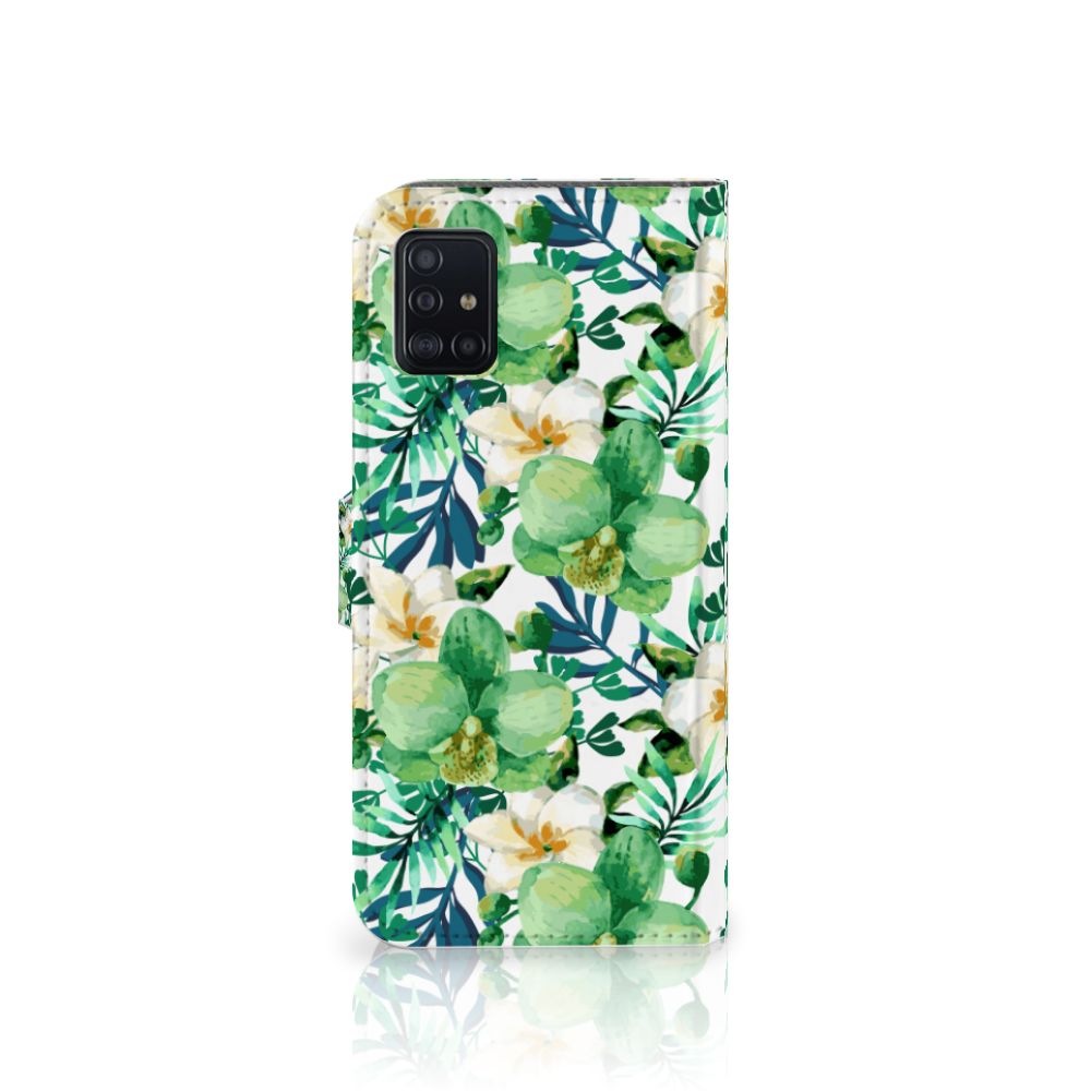Samsung Galaxy A51 Hoesje Orchidee Groen