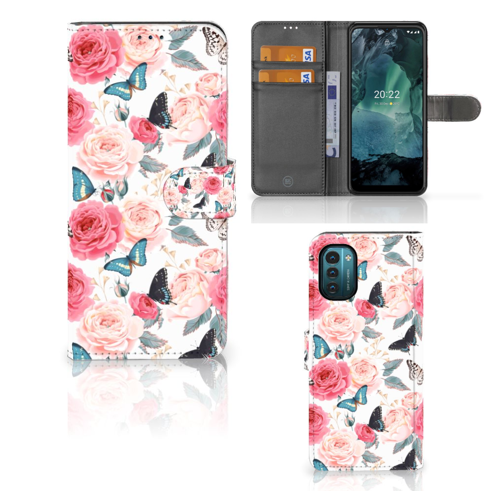 Nokia G11 | G21 Hoesje Butterfly Roses