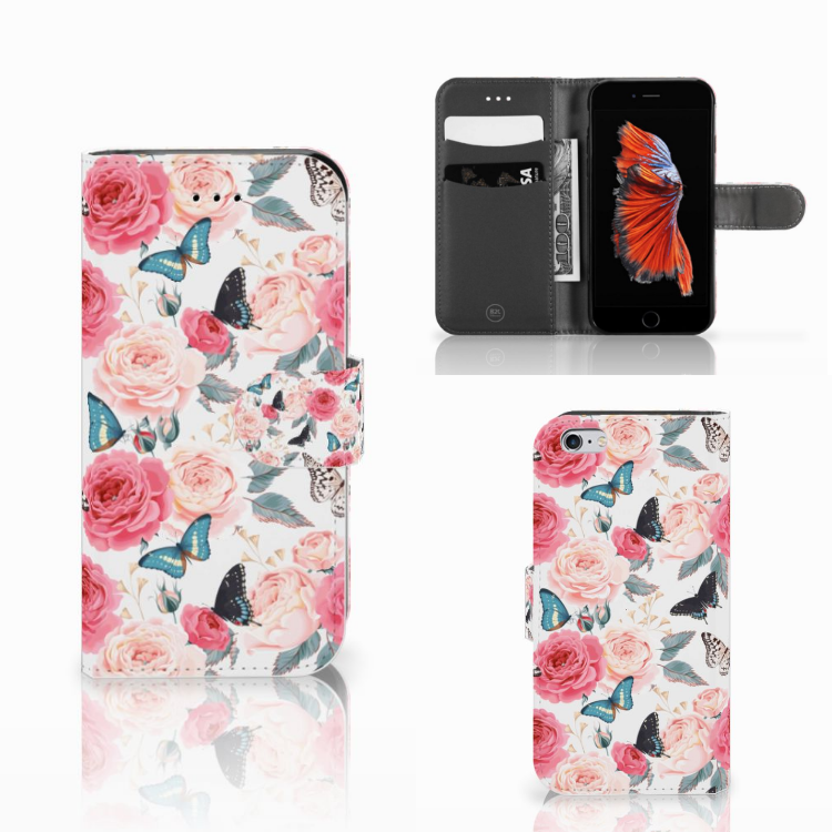 Apple iPhone 6 | 6s Hoesje Butterfly Roses