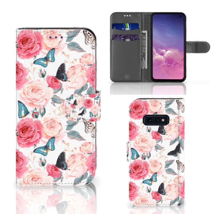 Samsung Galaxy S10e Hoesje Butterfly Roses