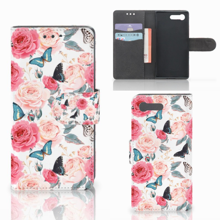 Sony Xperia X Compact Hoesje Butterfly Roses