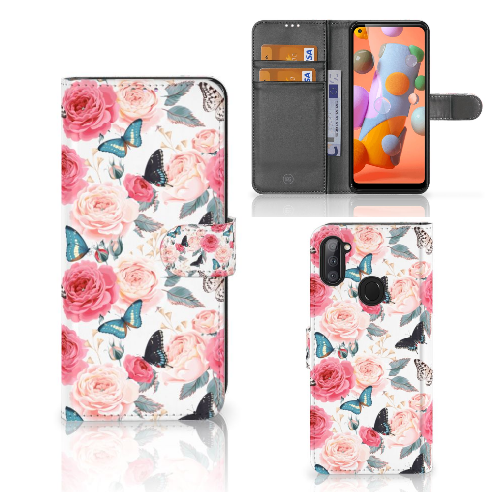 Samsung Galaxy M11 | A11 Hoesje Butterfly Roses