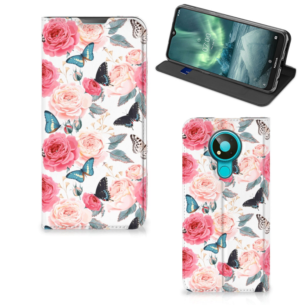 Nokia 3.4 Smart Cover Butterfly Roses