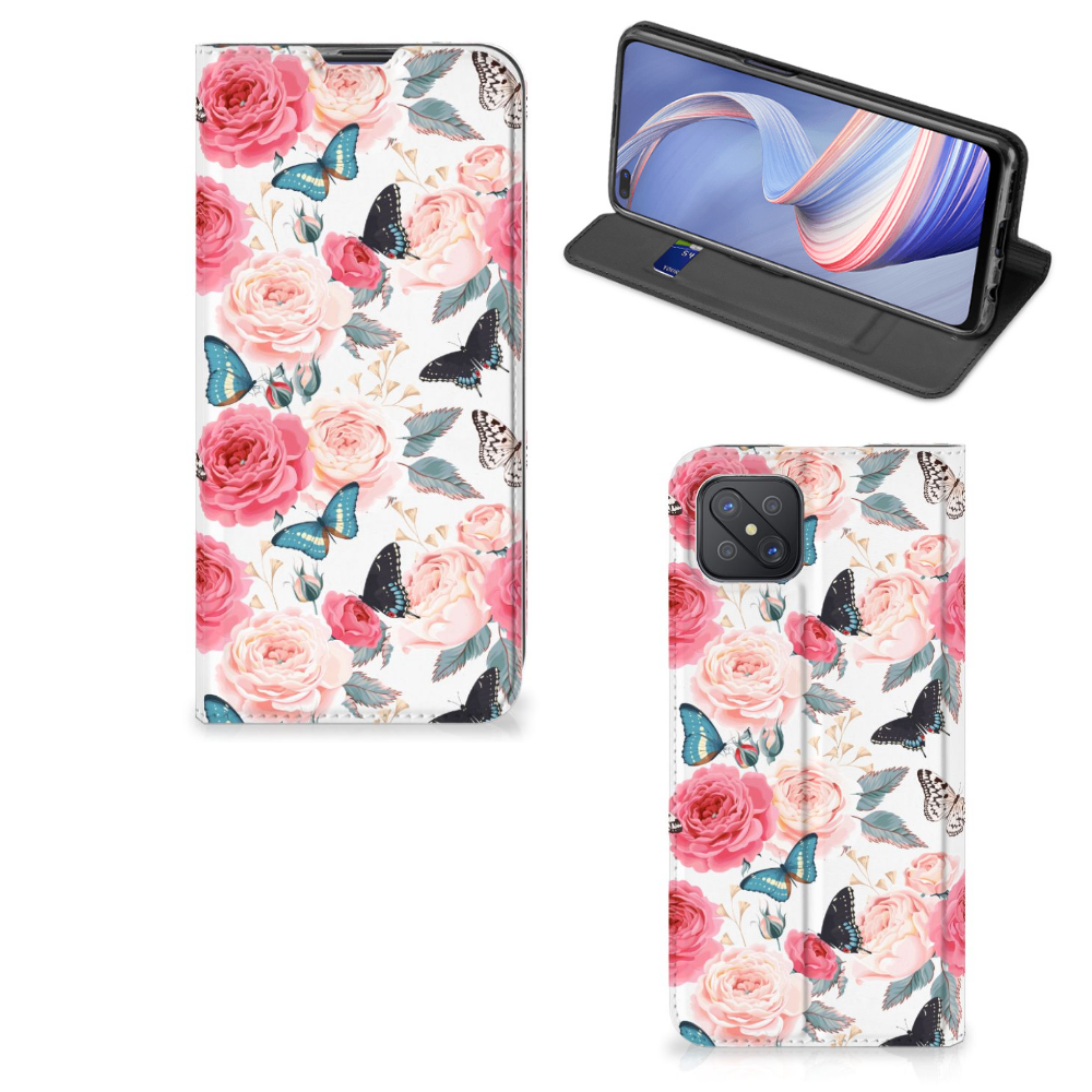 OPPO Reno4 Z 5G Smart Cover Butterfly Roses