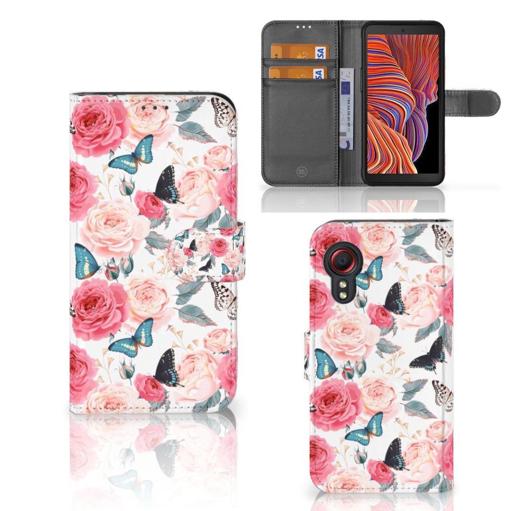 Samsung Galaxy Xcover 5 Hoesje Butterfly Roses