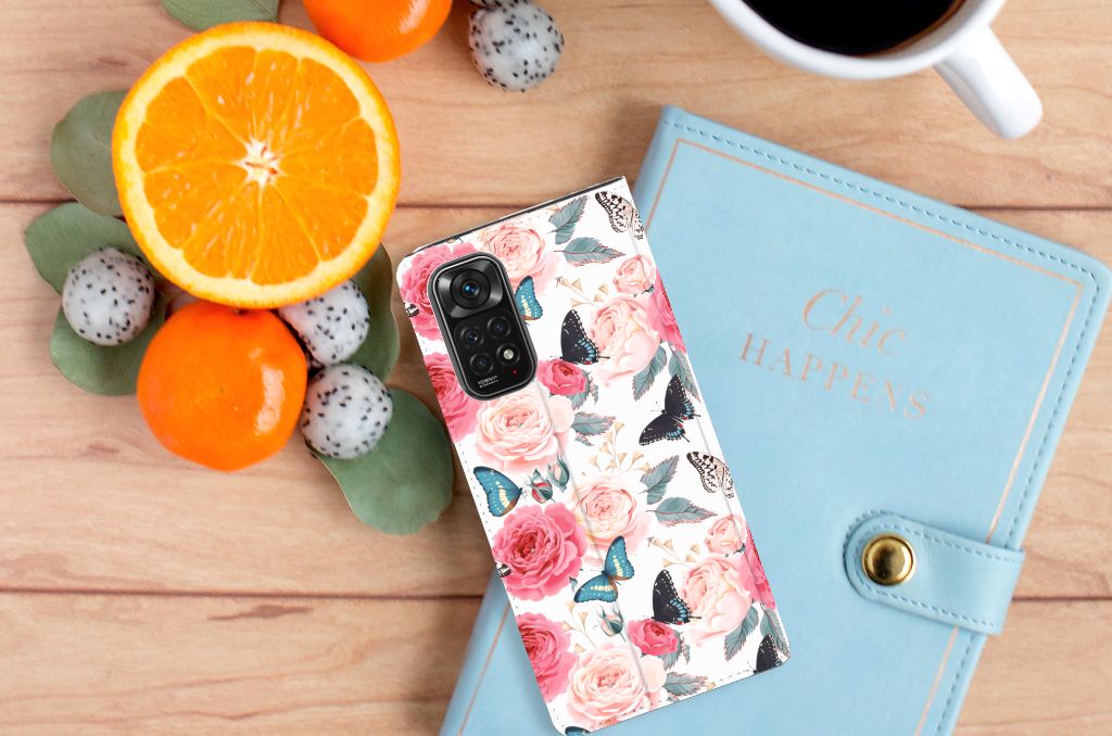 Xiaomi Redmi Note 11/11S Smart Cover Butterfly Roses