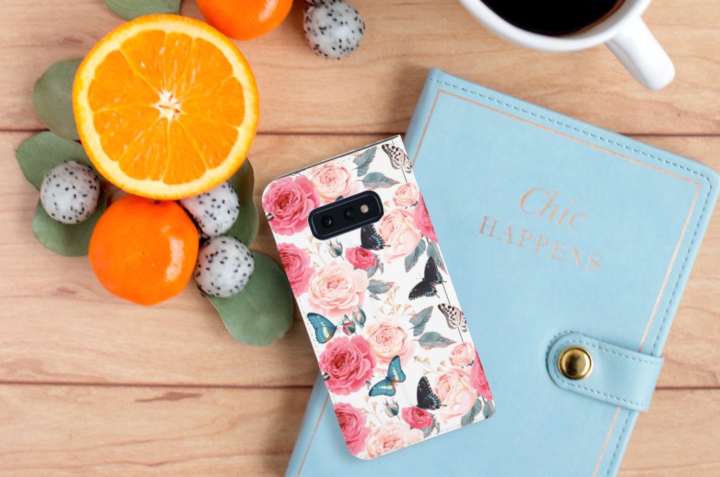 Samsung Galaxy S10e Smart Cover Butterfly Roses