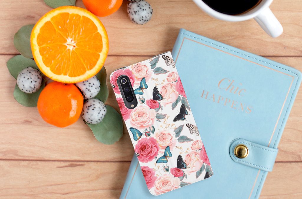 Xiaomi Mi 9 Smart Cover Butterfly Roses