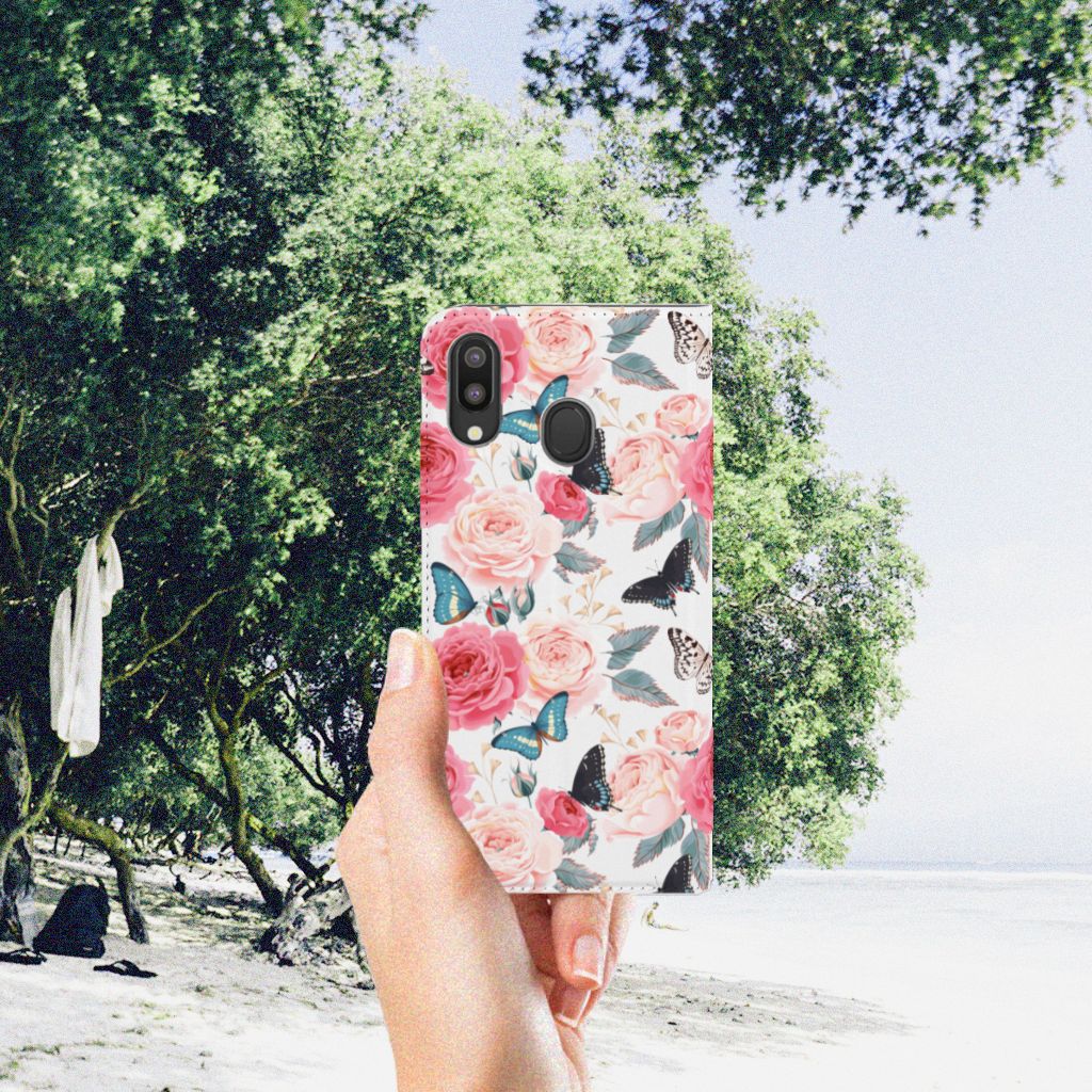 Samsung Galaxy M20 Smart Cover Butterfly Roses