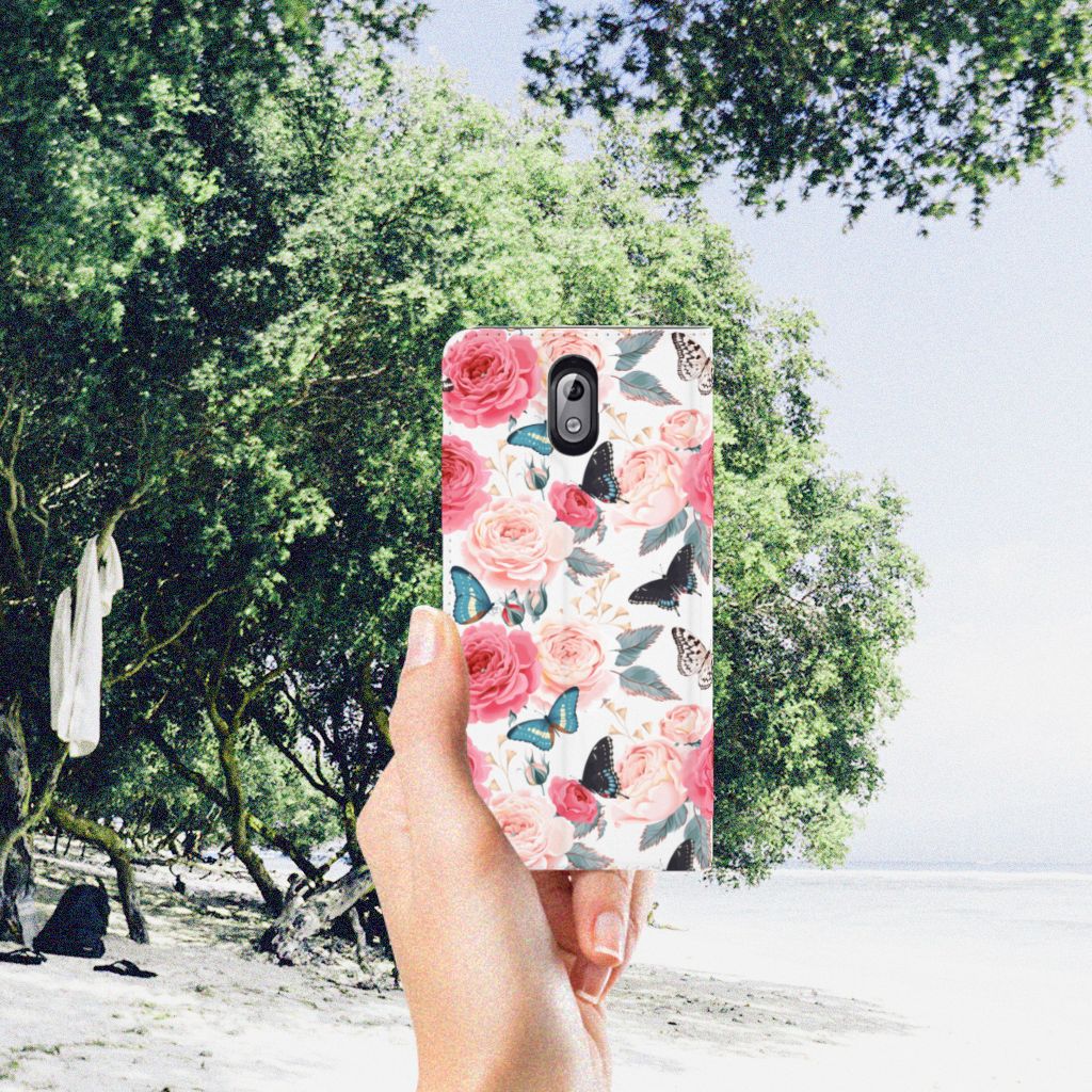 Nokia 3.1 (2018) Smart Cover Butterfly Roses