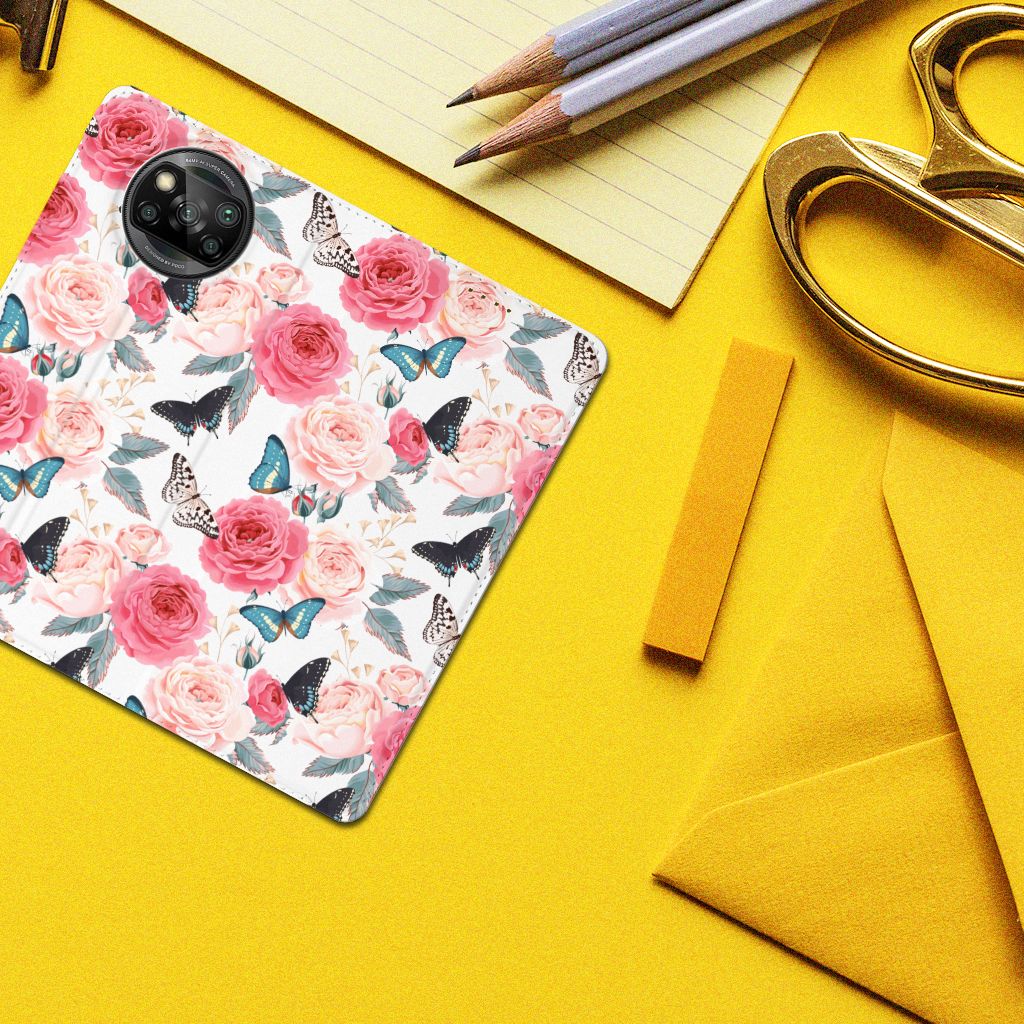 Xiaomi Poco X3 Pro | Poco X3 Smart Cover Butterfly Roses