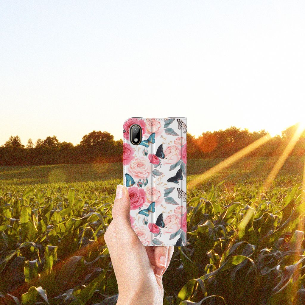 Huawei Y5 (2019) Smart Cover Butterfly Roses