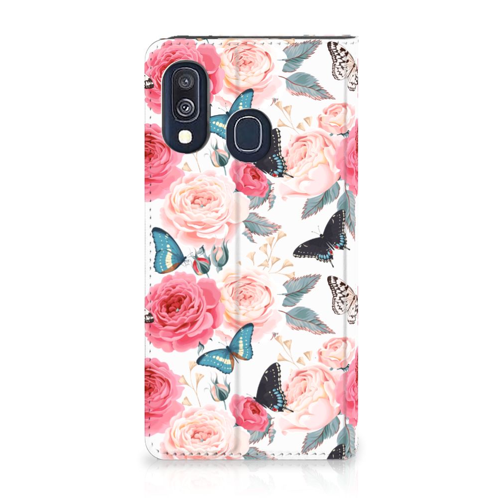 Samsung Galaxy A40 Smart Cover Butterfly Roses