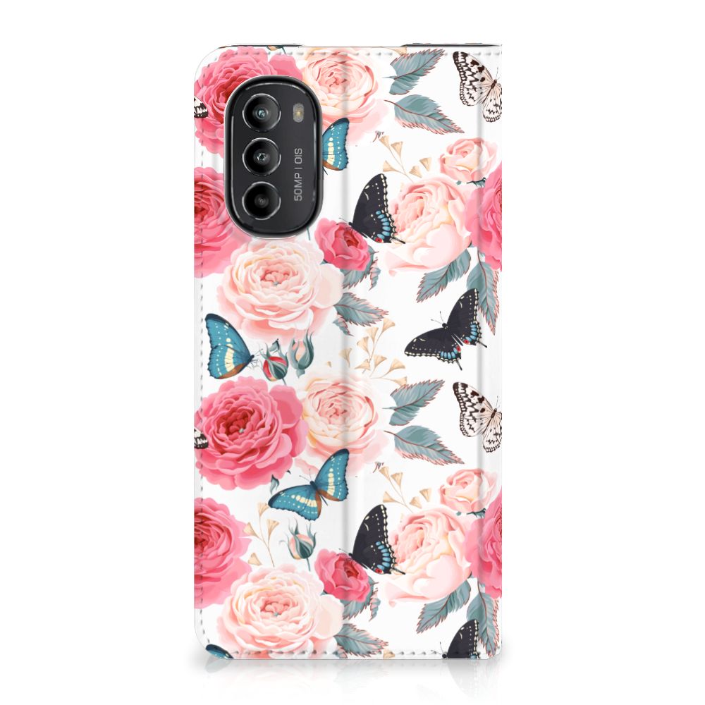 Motorola Moto G52 | Moto G82 Smart Cover Butterfly Roses
