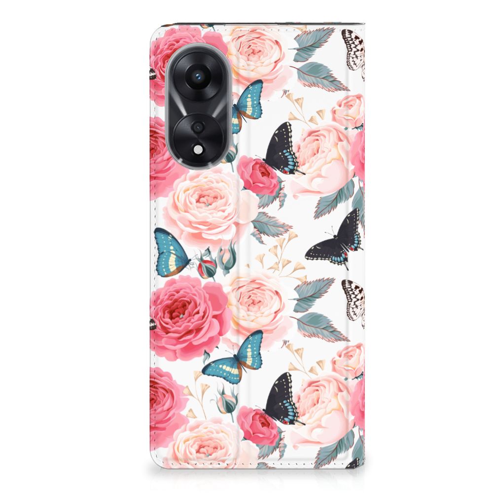 OPPO A78 | A58 5G Smart Cover Butterfly Roses