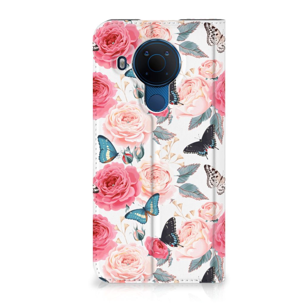 Nokia 5.4 Smart Cover Butterfly Roses