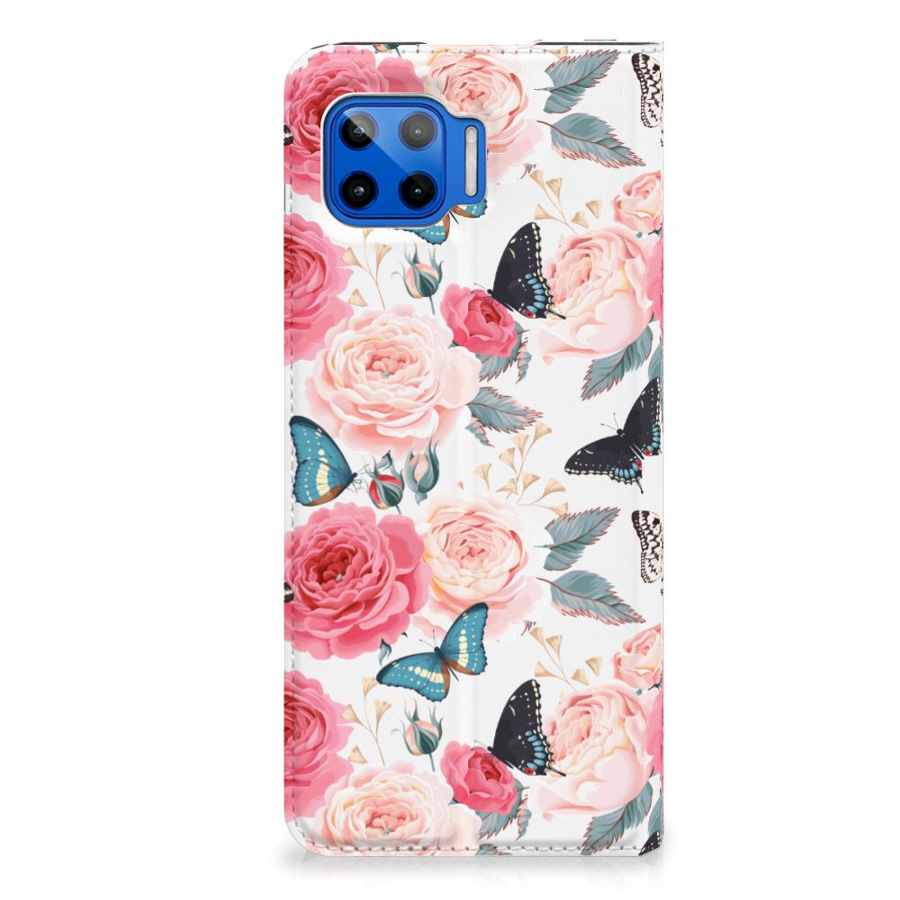 Motorola Moto G 5G Plus Smart Cover Butterfly Roses