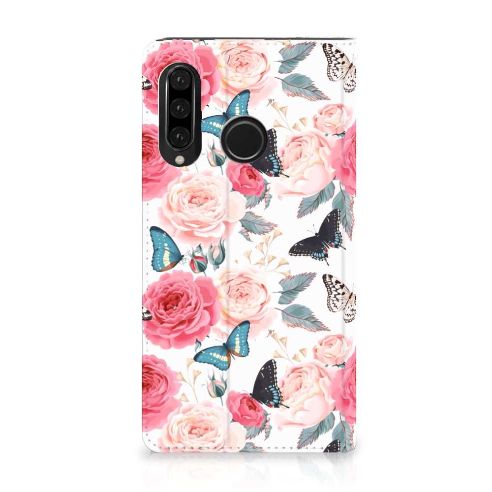 Huawei P30 Lite New Edition Smart Cover Butterfly Roses