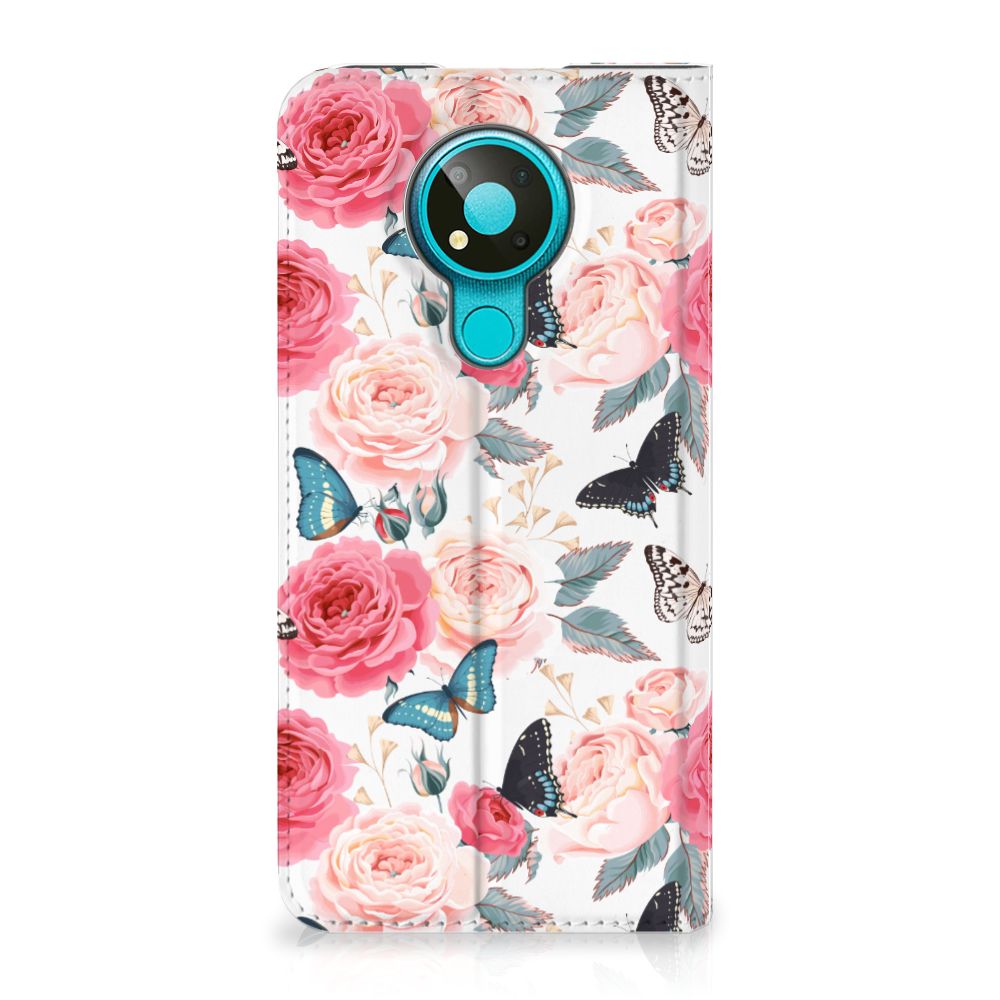 Nokia 3.4 Smart Cover Butterfly Roses