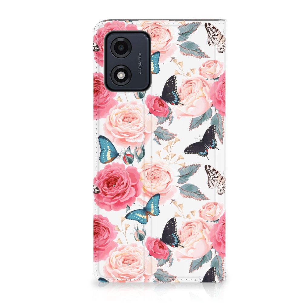 Motorola Moto E13 4G Smart Cover Butterfly Roses