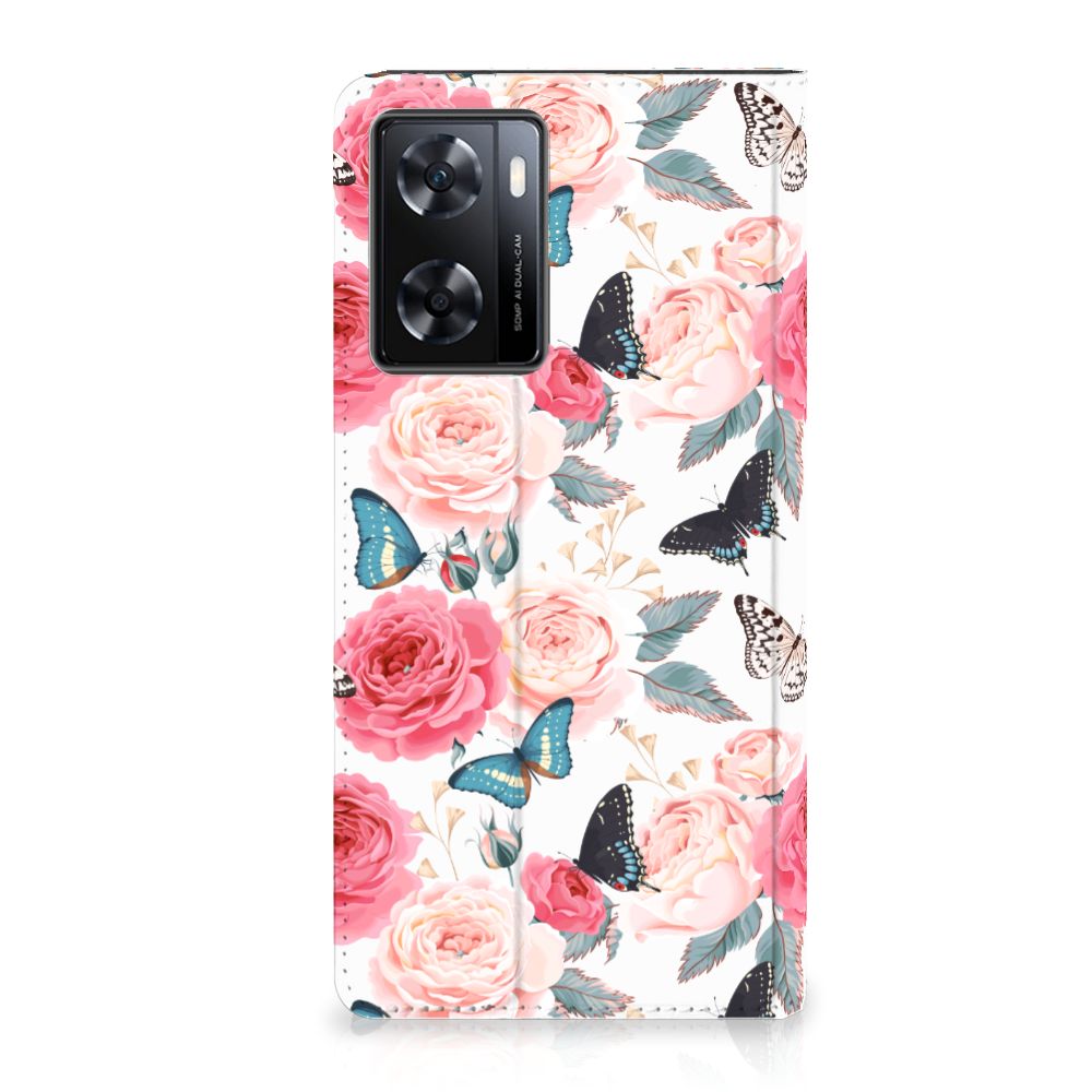 OPPO A57 | A57s | A77 4G Smart Cover Butterfly Roses
