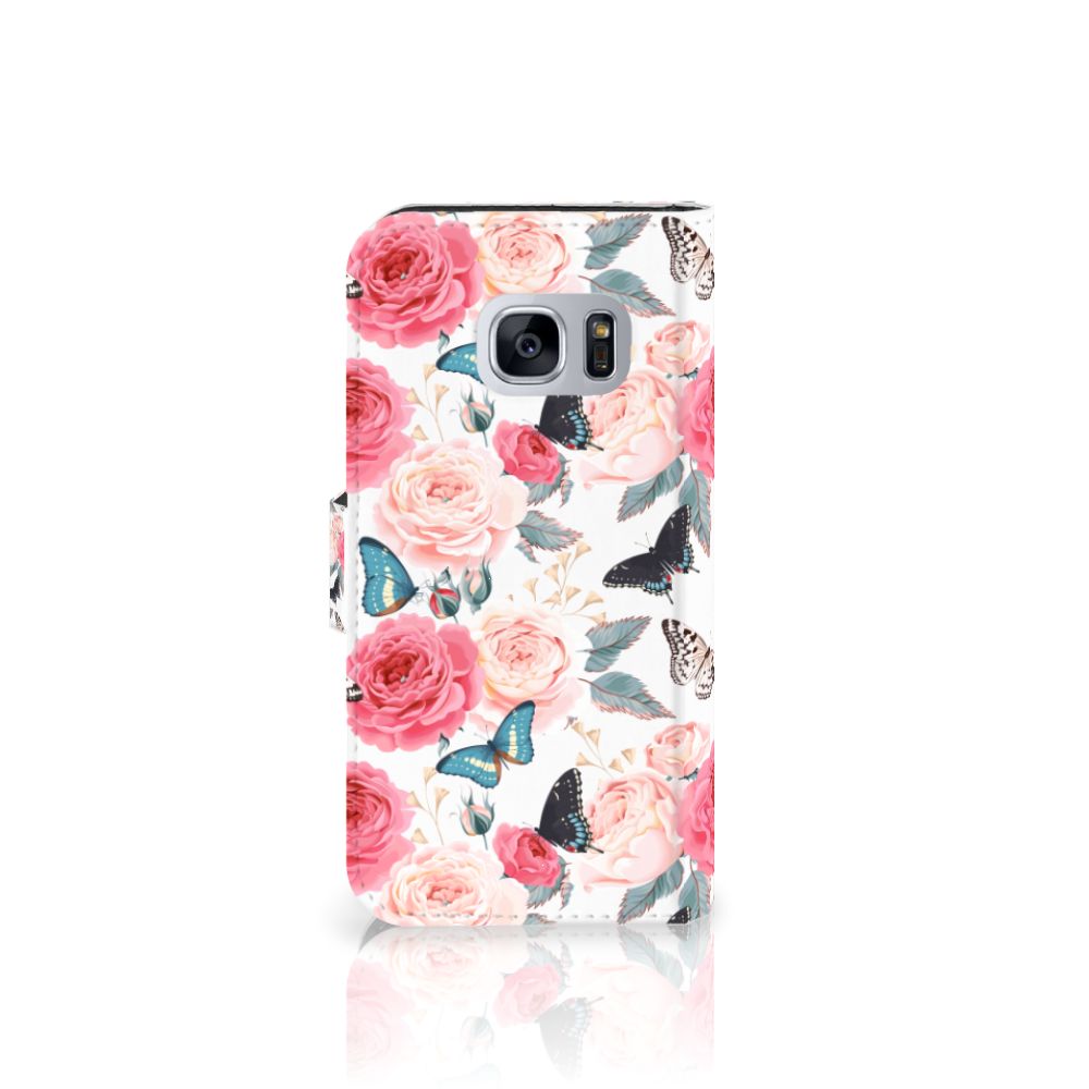 Samsung Galaxy S7 Hoesje Butterfly Roses