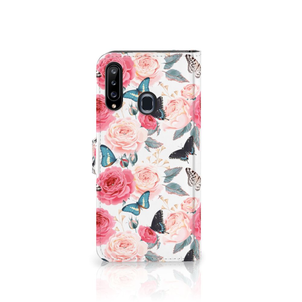 Samsung Galaxy A20s Hoesje Butterfly Roses