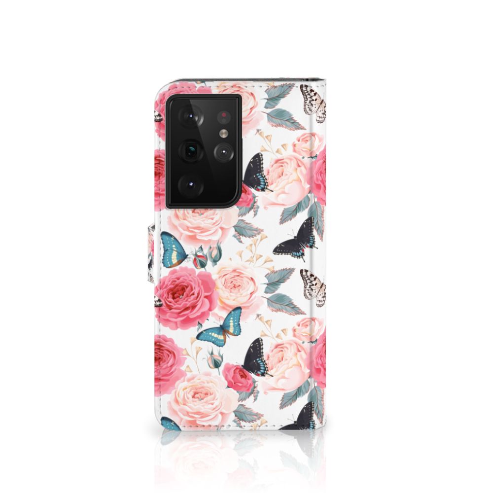 Samsung Galaxy S21 Ultra Hoesje Butterfly Roses