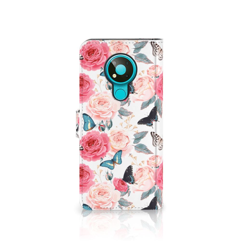 Nokia 3.4 Hoesje Butterfly Roses
