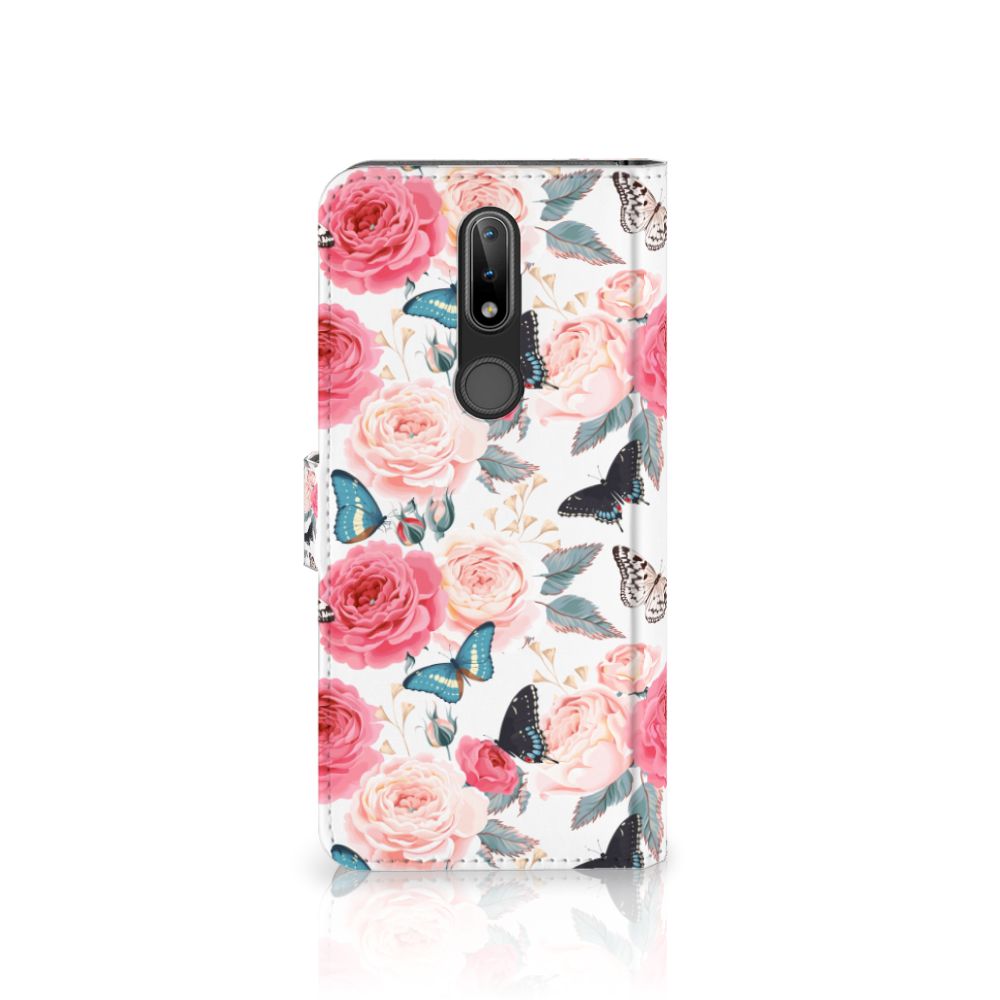 Nokia 2.4 Hoesje Butterfly Roses